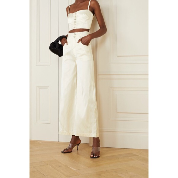 SOLD 🪩 FLEUR DU MAL Satin Twill Trouser - Picture 1 of 5